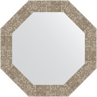 Зеркало Evoform Octagon 57х57 в багетной раме - Соты титан 70 мм