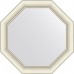 Зеркало Evoform Octagon 56x56 в багетной раме - Белый с серебром 60 мм