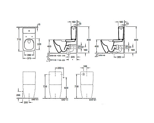 Унитаз компакт Villeroy&Boch Venticello 4612R001 без бачка и сиденья