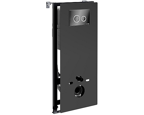 Инсталляция WasserKRAFT Abens 20TLT.010.ME.BL.PB01 для унитаза Черное стекло с Черной глянцевой клавишей смыва