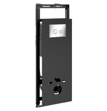 Инсталляция WasserKRAFT Salm 27TLT.010.ME.BL.BN01 для унитаза Черное стекло с клавишей смыва Никель