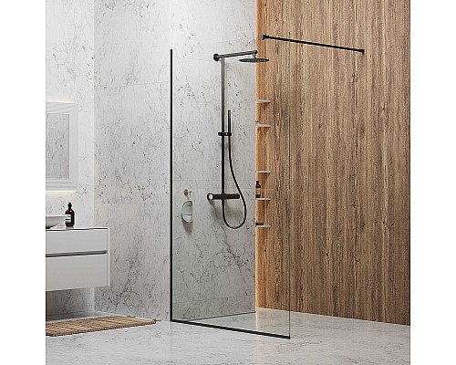 Душевая перегородка Berges Sky Black 140х200 064016 профиль Черный матовый стекло прозрачное