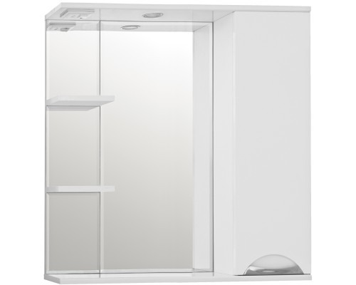 Зеркало со шкафом Style Line Жасмин 80 С с подсветкой Белый глянец