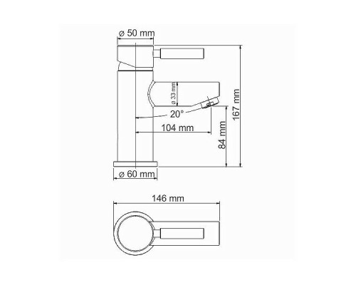 Смеситель для раковины WasserKRAFT Main Thermo 4103T с термостатом Хром