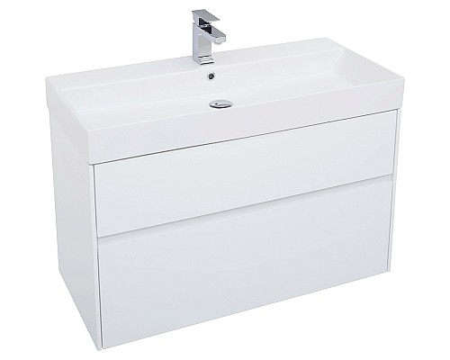 Комплект мебели для ванной Aquanet Бруклин 100 207800 подвесной Белый глянец