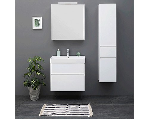Комплект мебели для ванной Aquanet Бруклин 100 207800 подвесной Белый глянец