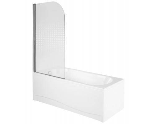 Шторка на ванну Parly F04 130х75 7177 профиль Хром стекло прозрачное