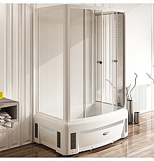 Душевой уголок Radomir Диана 140x95 1-09-1-0-0-0140 профиль Белый стекло прозрачное