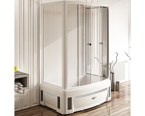 Душевой уголок Radomir Диана 140x95 1-09-1-0-0-0140 профиль Белый стекло прозрачное