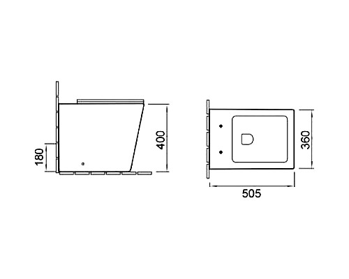 Комплект унитаза SantiLine SL-5020 со смывным бачком SL-02 с клавишей смыва Хром