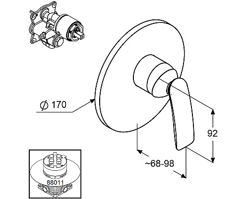 Смеситель для душа Kludi Balance 526558775 Черный Хром