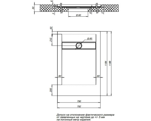 Душевой поддон из искусственного камня Aquanet Delight 120x80 Белый