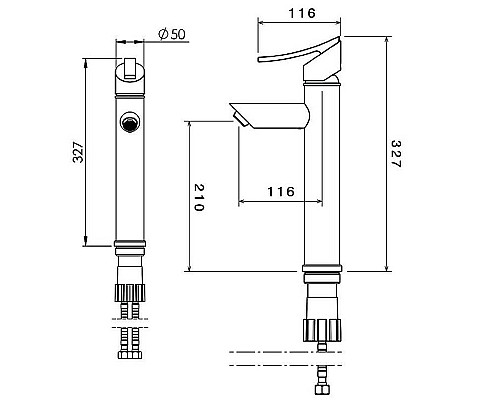 Смеситель для раковины Shouder Tenso 0090304 Хром