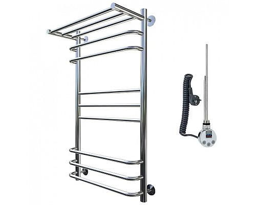 Электрический полотенцесушитель Тругор Идеал Комби 3 элТЭН 100x50 с полкой Хром