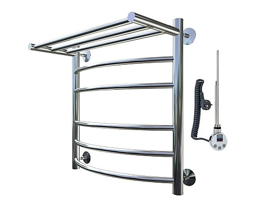Электрический полотенцесушитель Тругор Приоритет 2 элТЭН 60x50 с полкой Хром