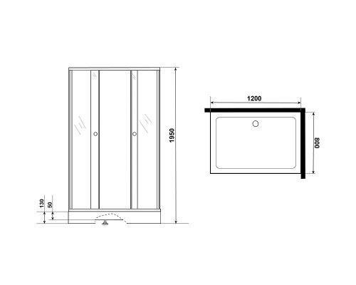 Душевой уголок Niagara Eco 120х80 NG-012-14Q профиль Матовый хром стекло матовое