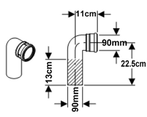 Колено для унитаза Geberit 366.061.16.1 Черный