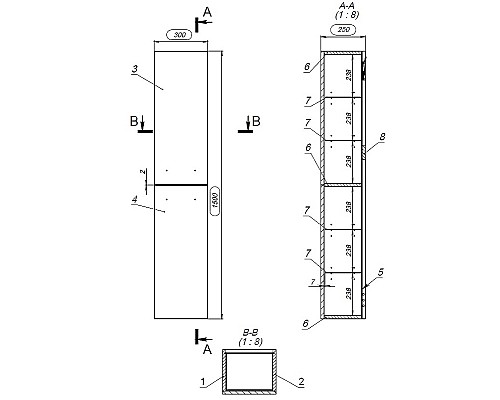 Шкаф пенал Cersanit Lara 30 63417 подвесной Орех
