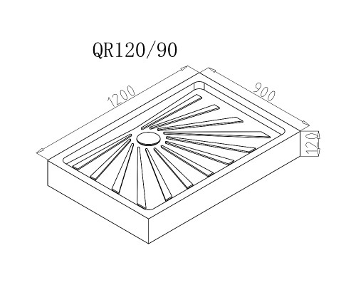 Душевой поддон из АБС-пластика Ceruttispa QR120/90 120х90 7750 Белый