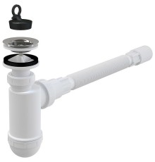 Сифон для раковины Alcaplast (A41+A71) Хром