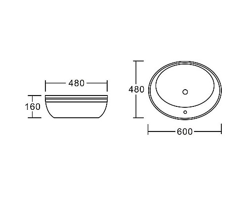 Раковина-чаша CeramaLux Lux Classic 60 2150 Белая