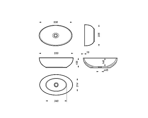 Раковина-чаша Sanita Luxe Ringo 53 WB.CT/Ringo/53-N/WHT.G/S1 Белая