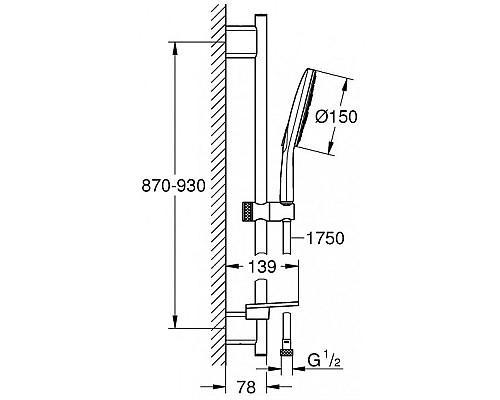 Душевой гарнитур Grohe Rainshower SmartActive 26594000 Хром