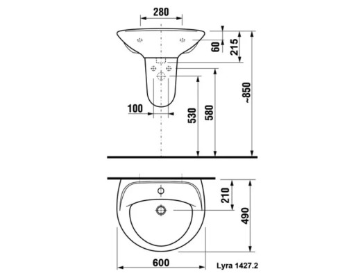 Раковина Jika Lyra 60 1427.2.000.104.9 Белый