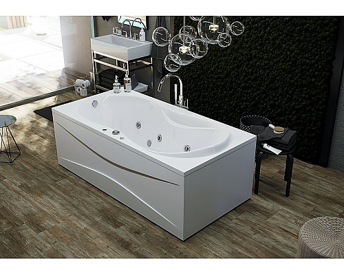 Акриловая ванна Aquatek Мартиника 180х90 MAR180-0000068 без гидромассажа с фронтальной панелью с каркасом (разборный) со слив-переливом (слева)