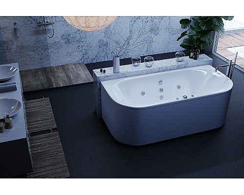 Акриловая ванна Aquatek Морфей 190х90 MOR190-0000059 без гидромассажа с фронтальной панелью с каркасом (вклеенный) со слив-переливом