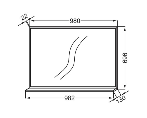 Зеркало Jacob Delafon Vivienne 100 EB1598-N18 с полкой Белое