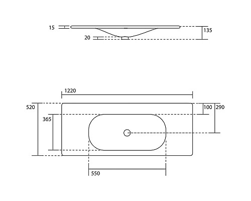 Раковина Kerasan Shape 122 548001*1 Белая глянцевая