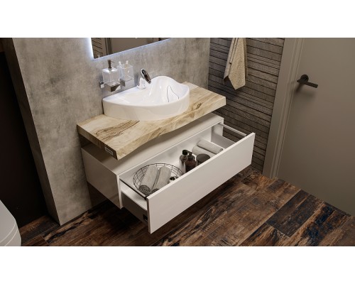 Тумба Velvex Felay 96 tpFEL.95-43.21 подвесная Белая глянцевая