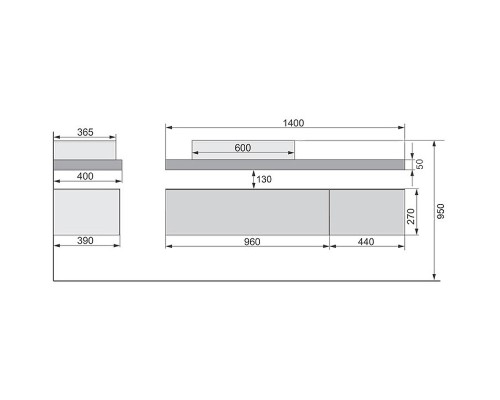 Тумба Velvex Felay 96 tpFEL.95-43.21 подвесная Белая глянцевая