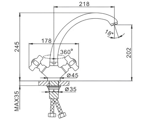 Смеситель для кухни Frap H18 F4218 Хром