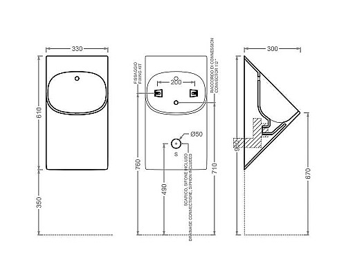 Писсуар Artceram La Fontana LFO002 01 00 Белый