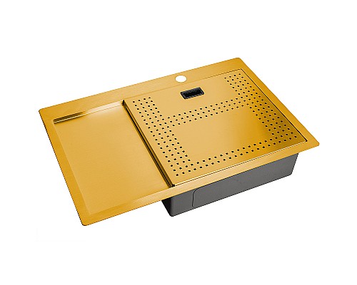 Кухонная мойка ZorG Master 78 ZM N-7852-R BRONZE с накладкой Бронза