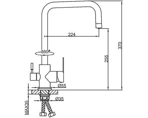Смеситель для кухни Frap H801 F43801 Сатин