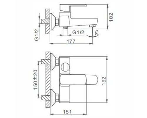 Смеситель для ванны Frap H73 F3273 Хром