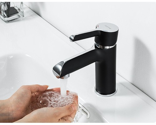Смеситель для раковины Gappo G03-6 G1003-6 Черный матовый Хром