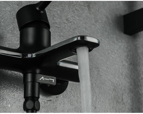 Смеситель для ванны Gappo G03-6 G3203-6 Черный матовый Хром