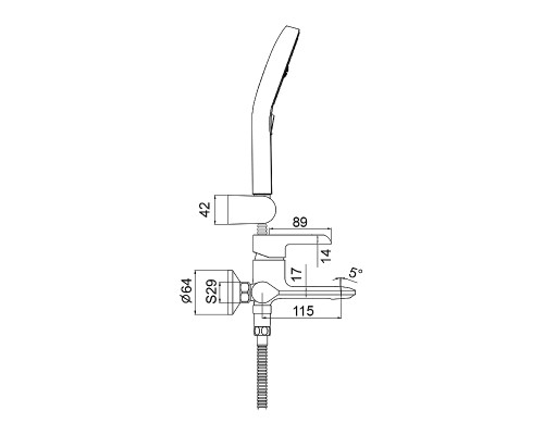 Смеситель для ванны Gappo G03-6 G3203-6 Черный матовый Хром
