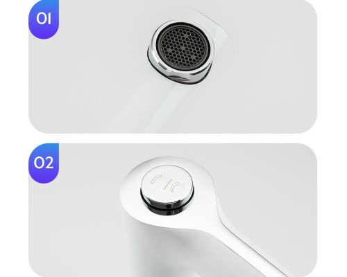 Смеситель на борт ванны Gappo G03-8 Белый Хром