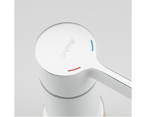 Смеситель на борт ванны Gappo G03-8 Белый Хром