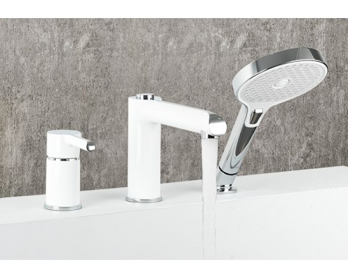 Смеситель на борт ванны Gappo G03-8 Белый Хром