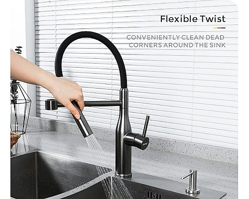 Смеситель для кухни Gappo G4398-51 Графит Черный