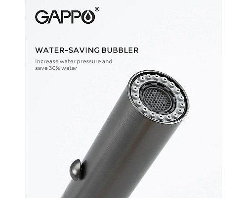 Смеситель для кухни Gappo G4398-51 Графит Черный