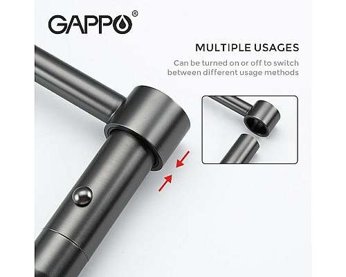 Смеситель для кухни Gappo G4398-51 Графит Черный