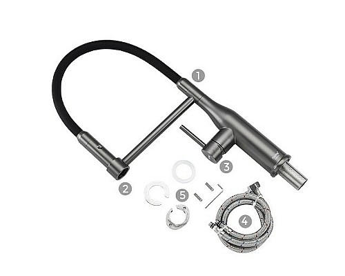 Смеситель для кухни Gappo G4398-51 Графит Черный