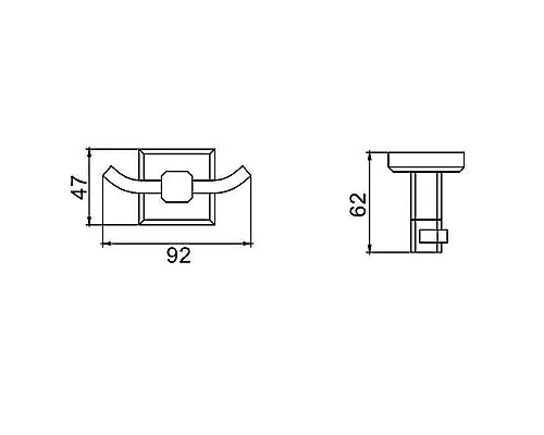 Двойной крючок Gappo G38 G3805-2 Хром